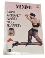 RAJSTOPY DAMSKIE BIKINI DZIEWCZĘCE GŁADKIE PÓŁMAT 40 DEN KOLOR NATURALNY XL - obrazek 3
