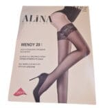 POŃCZOCHY DAMSKIE DZIEWCZĘCE GŁADKIE SAMONOŚNE Z KORONKĄ CZARNE 20 DEN r XL - obrazek 2