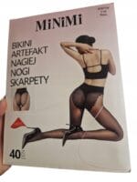 RAJSTOPY DAMSKIE BIKINI DZIEWCZĘCE GŁADKIE PÓŁMATOWE 40 DEN KOLOR CZARNY M - obrazek 4