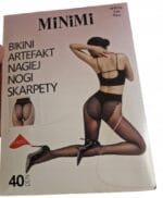 RAJSTOPY DAMSKIE BIKINI DZIEWCZĘCE GŁADKIE PÓŁMATOWE 40 DEN KOLOR CZARNY M - obrazek 2