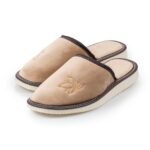 KAPCIE DAMSKIE KLAPKI PANTOFLE ZAKRYTY PALEC DOMOWE BEŻOWE MAXIMUS - obrazek 4